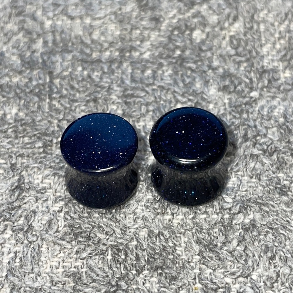 Size Double Zero 00 Blue Sandstone Plugs and Opal stone plugs